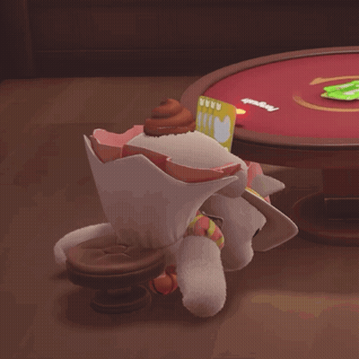 Stuffed Animal At Poker Table With Royal Card GIF