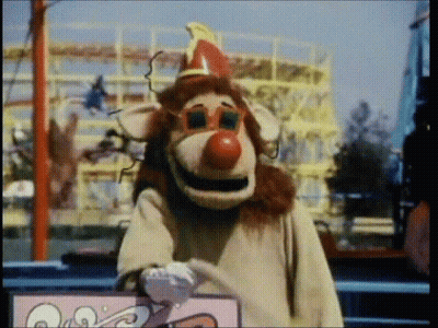 Stuffed Animal Clown Holding O Sign GIF