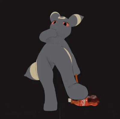 Stuffed Animal Drinking Coca Cola