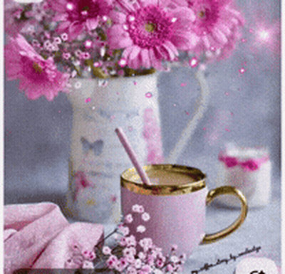 Stuffed Animal Drinking From Coffee Dispenser Saying Coffee Time GIF