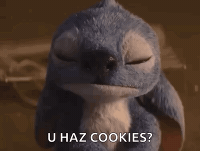 Stuffed Animal Eyes Closed Saying U Haz Cookies GIF