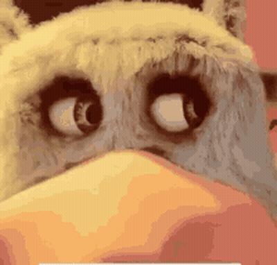 Stuffed Animal Eyes With Hand Behind GIF