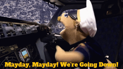 Stuffed Animal In Cockpit Saying Mayday GIF