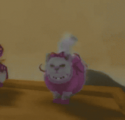 Stuffed Animal In Pink Dress And Hat GIF