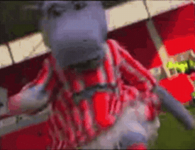 Stuffed Animal In Red And White Striped Shirt GIF