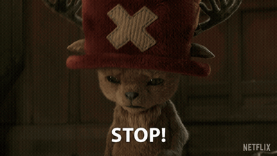 Stuffed Animal In Red Hat Saying Stop GIF