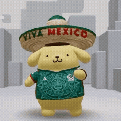Stuffed Animal In Sombrero Saying Viva Mexico GIF