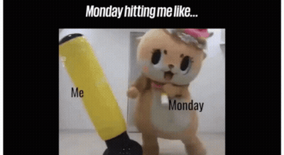 Stuffed Animal Monday Hitting Me Like ... Me Monday GIF