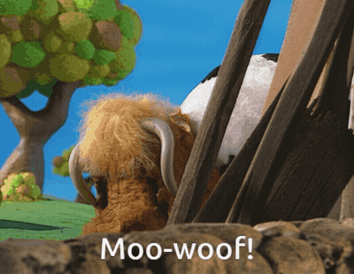 Stuffed Animal Moo-Woof GIF