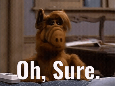 Stuffed Animal On Couch Saying Oh Sure GIF