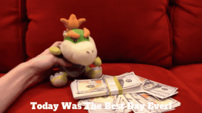 Stuffed Animal On Money Saying Today Was The Best Day Ever GIF