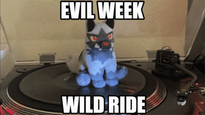 Stuffed Animal On Record Player Evil Week Wild Ride GIF