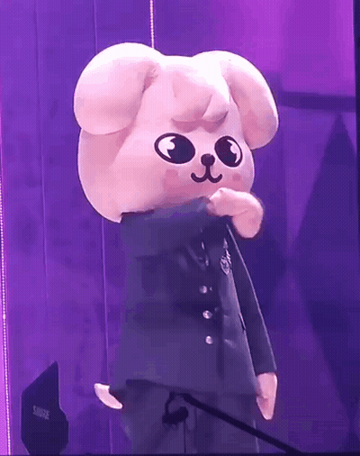 Stuffed Animal On Stage With Microphone GIF