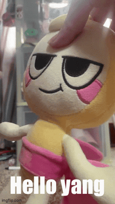 Stuffed Animal Saying Hello Yang Touched GIF