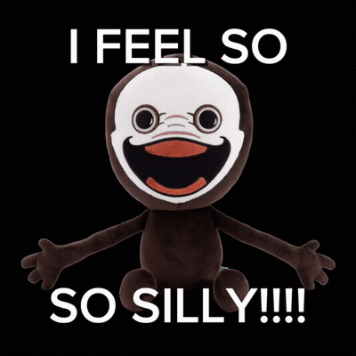 Stuffed Animal Saying I Feel So So Silly GIF