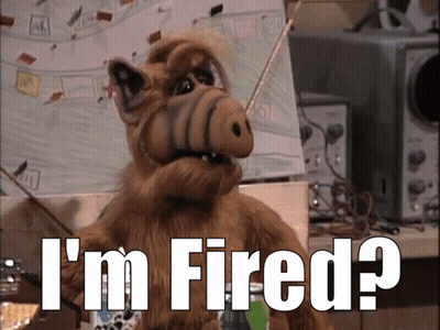 Stuffed Animal Saying I'm Fired GIF