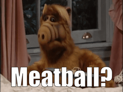 Stuffed Animal Saying Meatball On Bed GIF