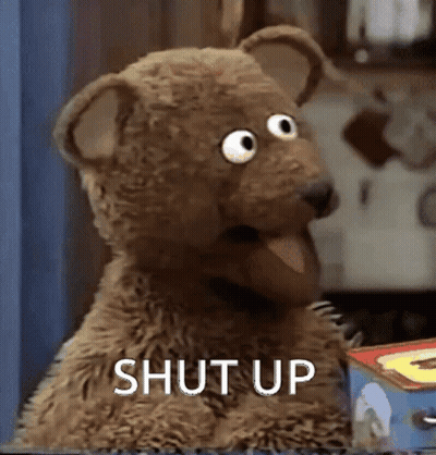 Stuffed Animal Saying Shut Up GIF