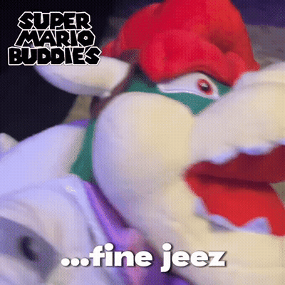 Stuffed Animal Saying Super Mario Buddies Fine Jeez GIF