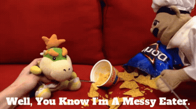 Stuffed Animal Saying Well You Know I'm A Messy Eater GIF