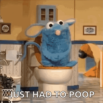 Stuffed Animal Sitting On Toilet Just Had To Poop GIF