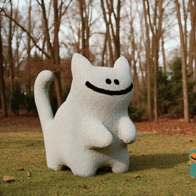 Stuffed Animal Smiling In A Field GIF
