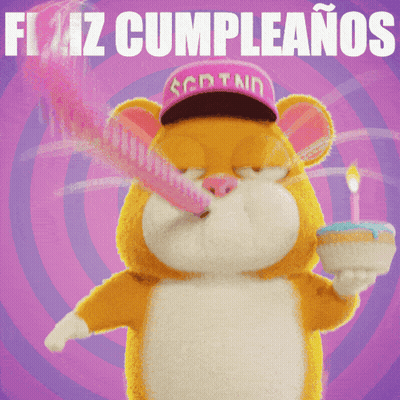 Stuffed Animal Wearing Scotland Hat Holding Birthday Cake GIF