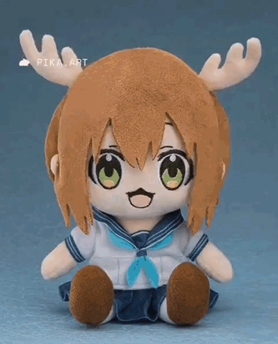 Stuffed Animal With Antlers And Sailor Suit GIF