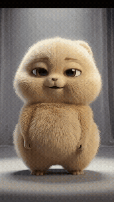 Stuffed Animal With Big Belly Standing GIF