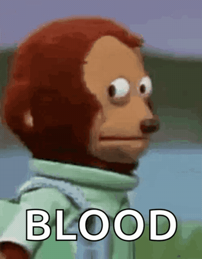 Stuffed Animal With Blood Text GIF