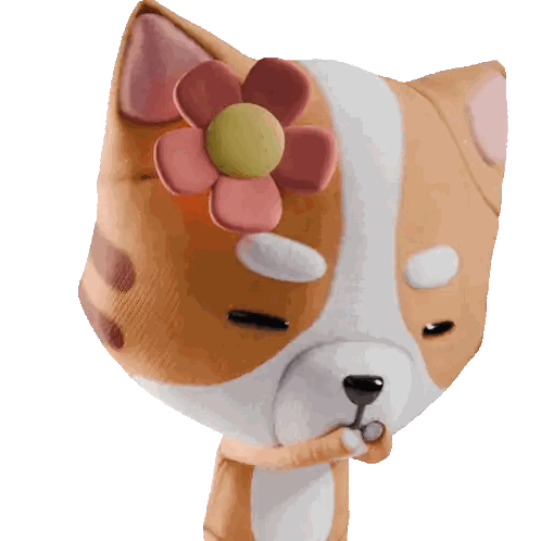 Stuffed Animal With Flower Holding Something Sticker