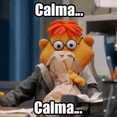 Stuffed Animal With Glasses And Red Hair At Desk With Tissues GIF