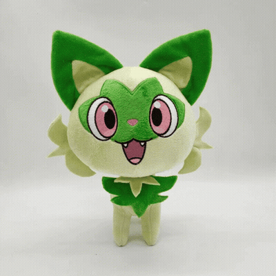 Stuffed Animal With Green Ears And Pink Nose GIF