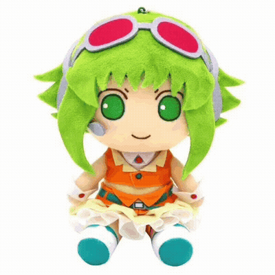 Stuffed Animal With Green Hair And Headphones GIF
