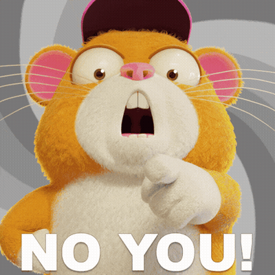 Stuffed Animal With Hat Pointing No You GIF