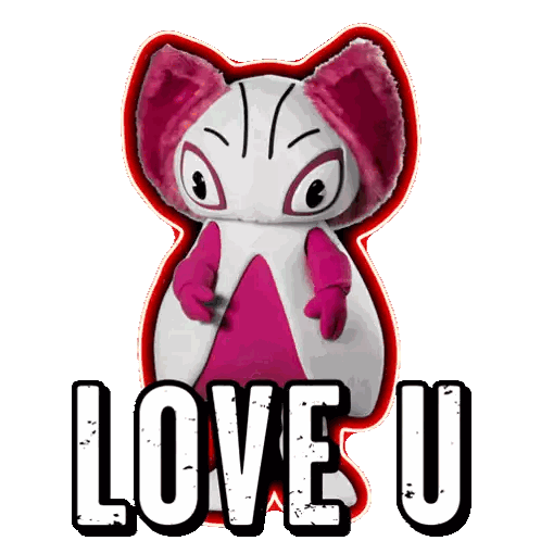 Stuffed Animal With Love U Words Sticker