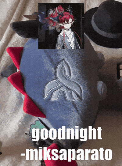 Stuffed Animal With Man Picture Saying Goodnight Miksaparato GIF