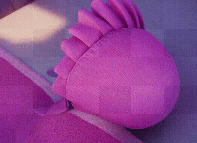 Stuffed Animal With Pacifier And Pink Flower GIF