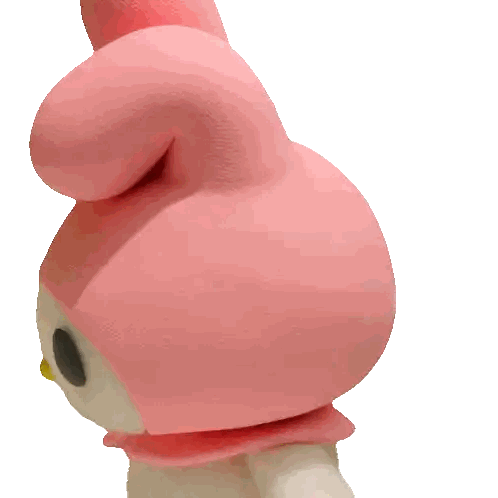 Stuffed Animal With Pink Bunny Hat Sticker