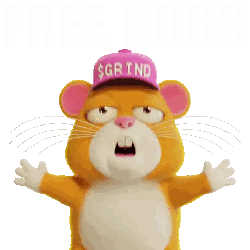Stuffed Animal With Pink Grind Hat Sticker
