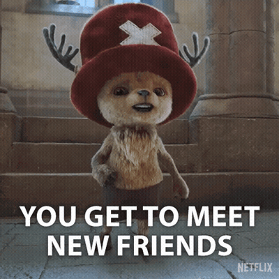 Stuffed Animal With Red Hat And Antlers Meet New Friends GIF
