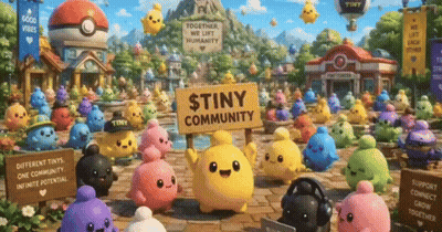 Stuffed Animals Around Tiny Community Sign GIF