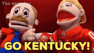 Stuffed Animals Next To Each Other Saying Go Kentucky GIF