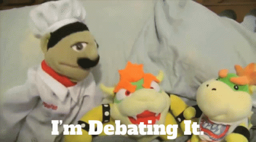 Stuffed Animals On Bed With I'm Debating It GIF
