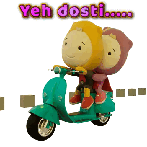 Stuffed Animals Riding Scooter Yeh Dosti Sticker