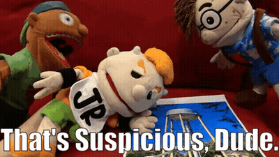 Stuffed Animals Saying That's Suspicious Dude GIF
