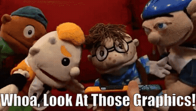 Stuffed Animals Saying Whoa Look At Those Graphics GIF