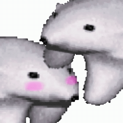 Stuffed Animals Standing Together With Pink Cheek GIF