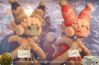 Stuffed Animals With Bling Bling Necklaces GIF
