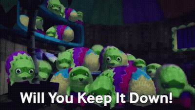 Stuffed Animals With Will You Keep It Down GIF
